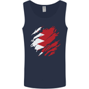 Torn Bahrain Flag Bahraini Day Football Mens Vest Tank Top Navy Blue