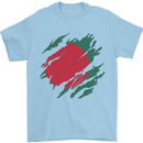 Torn Bangladesh Flag Bangladeshi Day Football Mens T-Shirt 100% Cotton Light Blue