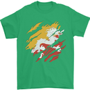 Torn Bhutan Flag Bhutanese Day Football Mens T-Shirt 100% Cotton Irish Green