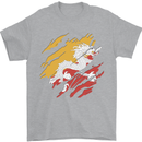 Torn Bhutan Flag Bhutanese Day Football Mens T-Shirt 100% Cotton Sports Grey