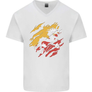 Torn Bhutan Flag Bhutanese Day Football Mens V-Neck Cotton T-Shirt White