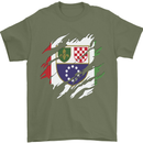 Torn Bosnia and Herzegovina Flag Day Football Mens T-Shirt 100% Cotton Military Green