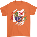 Torn Bosnia and Herzegovina Flag Day Football Mens T-Shirt 100% Cotton Orange