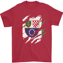 Torn Bosnia and Herzegovina Flag Day Football Mens T-Shirt 100% Cotton Red