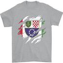 Torn Bosnia and Herzegovina Flag Day Football Mens T-Shirt 100% Cotton Sports Grey