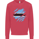 Torn Botswana Flag Batswana Day Football Kids Sweatshirt Jumper Heliconia