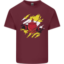 Torn Brunei Flag Bruneian Day Football Mens Cotton T-Shirt Tee Top Maroon