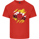 Torn Brunei Flag Bruneian Day Football Mens Cotton T-Shirt Tee Top Red