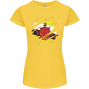 Torn Brunei Flag Bruneian Day Football Womens Petite Cut T-Shirt Yellow