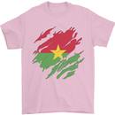 Torn Burkina Faso Flag Day Football Mens T-Shirt 100% Cotton Light Pink