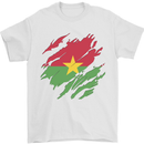 Torn Burkina Faso Flag Day Football Mens T-Shirt 100% Cotton White