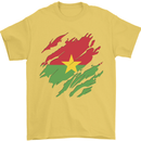 Torn Burkina Faso Flag Day Football Mens T-Shirt 100% Cotton Yellow