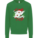 Torn Burundi Flag Burundians Day Football Kids Sweatshirt Jumper Irish Green