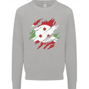 Torn Burundi Flag Burundians Day Football Kids Sweatshirt Jumper Sports Grey