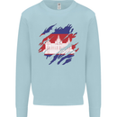 Torn Cambodia Flag Cambodian Day Football Mens Sweatshirt Jumper Light Blue