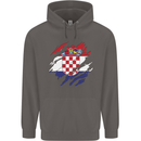 Torn Croatia Flag Croatian Day Football Mens 80% Cotton Hoodie Charcoal