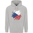 Torn Czechia Flag Czech Republic Day Football Mens 80% Cotton Hoodie Sports Grey