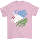 Torn Djibouti Flag Djiboutians Day Football Mens T-Shirt 100% Cotton Light Pink