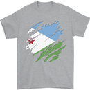 Torn Djibouti Flag Djiboutians Day Football Mens T-Shirt 100% Cotton Sports Grey
