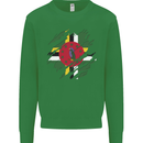 Torn Dominica Flag Dominican Day Football Kids Sweatshirt Jumper Irish Green