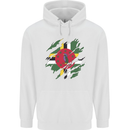 Torn Dominica Flag Dominican Day Football Mens 80% Cotton Hoodie White