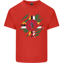 Torn Dominica Flag Dominican Day Football Mens Cotton T-Shirt Tee Top Red