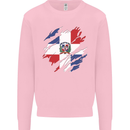 Torn Dominican Republic Flag Dominicanos Day Mens Sweatshirt Jumper Light Pink