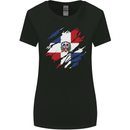 Torn Dominican Republic Flag Dominicanos Day Womens Wider Cut T-Shirt Black