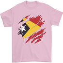 Torn East Timor Flag Day Football Mens T-Shirt 100% Cotton Light Pink