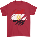 Torn Egypt Flag Egyptian Day Football Mens T-Shirt 100% Cotton Red