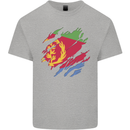 Torn Eritrean Flag Eritrea Flag Day Football Mens Cotton T-Shirt Tee Top Sports Grey
