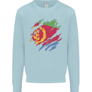 Torn Eritrean Flag Eritrea Flag Day Football Mens Sweatshirt Jumper Light Blue