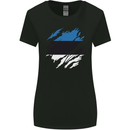 Torn Estonia Flag Estonian Day Football Womens Wider Cut T-Shirt Black