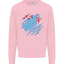 Torn Fiji Flag Fijian Day Football Kids Sweatshirt Jumper Light Pink