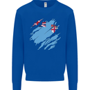 Torn Fiji Flag Fijian Day Football Kids Sweatshirt Jumper Royal Blue