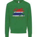 Torn Gambia Flag Gambian Day Football Kids Sweatshirt Jumper Irish Green