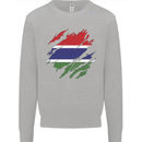 Torn Gambia Flag Gambian Day Football Kids Sweatshirt Jumper Sports Grey