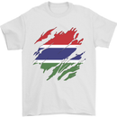 Torn Gambia Flag Gambian Day Football Mens T-Shirt 100% Cotton White