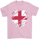 Torn Georgia Flag Georgian Day Football Mens T-Shirt 100% Cotton Light Pink