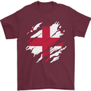 Torn Georgia Flag Georgian Day Football Mens T-Shirt 100% Cotton Maroon