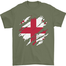 Torn Georgia Flag Georgian Day Football Mens T-Shirt 100% Cotton Military Green