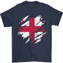 Torn Georgia Flag Georgian Day Football Mens T-Shirt 100% Cotton Navy Blue