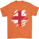 Torn Georgia Flag Georgian Day Football Mens T-Shirt 100% Cotton Orange