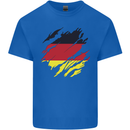 Torn Germany Flag German Day Football Kids T-Shirt Childrens Royal Blue