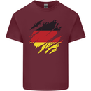 Torn Germany Flag German Day Football Mens Cotton T-Shirt Tee Top Maroon