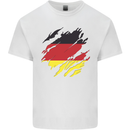 Torn Germany Flag German Day Football Mens Cotton T-Shirt Tee Top White