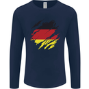 Torn Germany Flag German Day Football Mens Long Sleeve T-Shirt Navy Blue