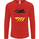 Torn Germany Flag German Day Football Mens Long Sleeve T-Shirt Red