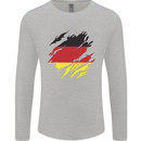 Torn Germany Flag German Day Football Mens Long Sleeve T-Shirt Sports Grey