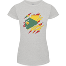 Torn Grenada Flag Grenadians Day Football Womens Petite Cut T-Shirt Sports Grey